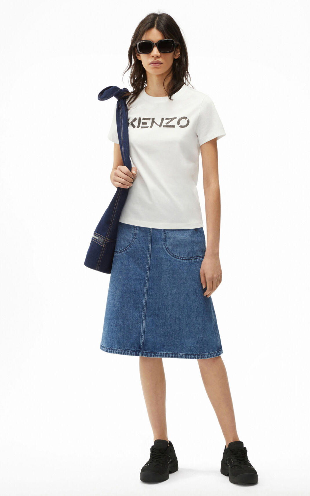 Kenzo Logo μπλουζακια γυναικεια ασπρα | GR890621